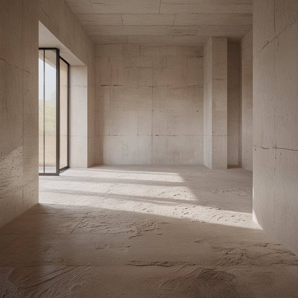 Przestronne, jasne studio aktywności fizycznej z dużymi oknami przepuszczającymi naturalne światło, puste drewniane podłogi i minimalistyczne wyposażenie