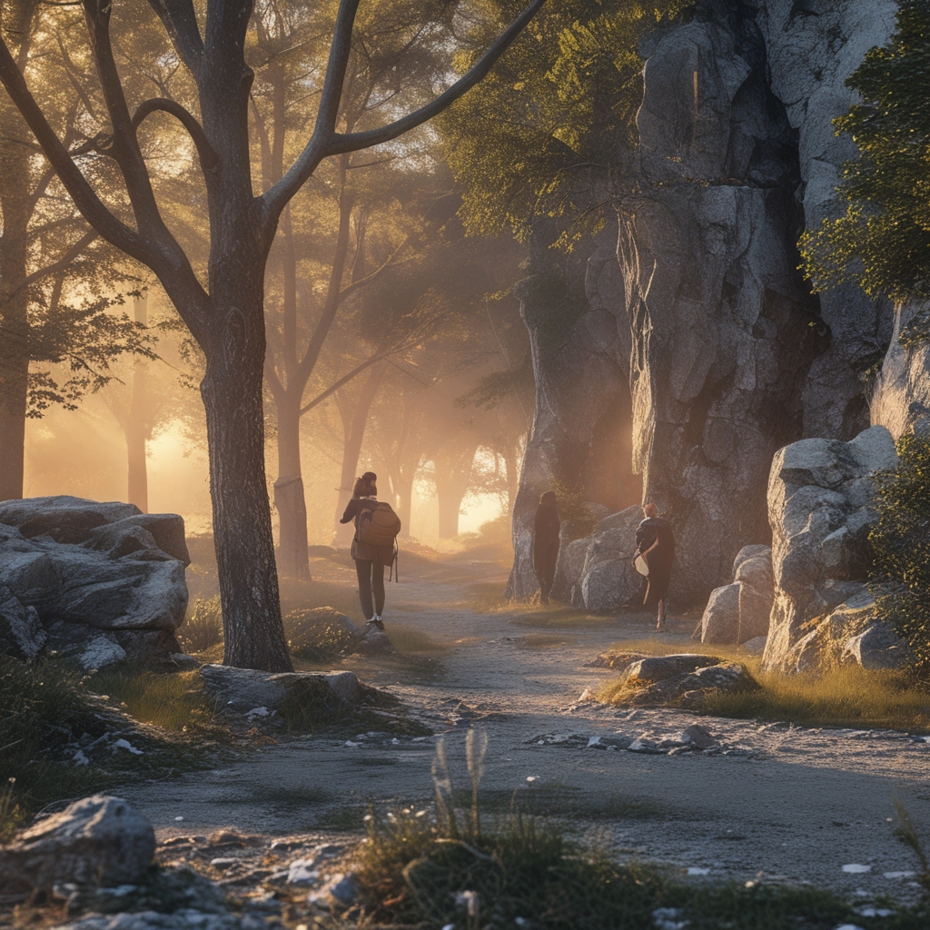 Spokojne, kameralne ujęcie osoby podczas ćwiczeń na macie w skupieniu, ciepłe boczne oświetlenie, przestrzeń studia z cegłą w tle i roślinami